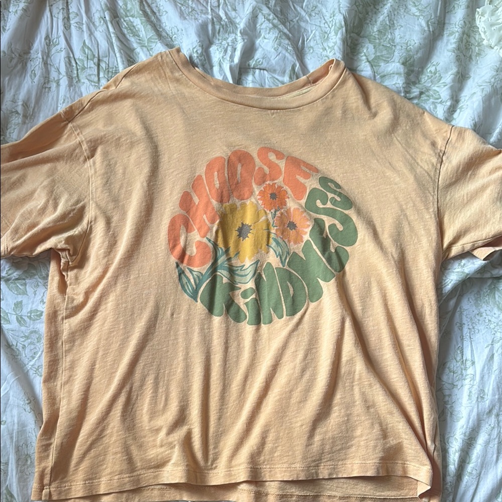 American Eagle Outfitters Peach Graphic Tee